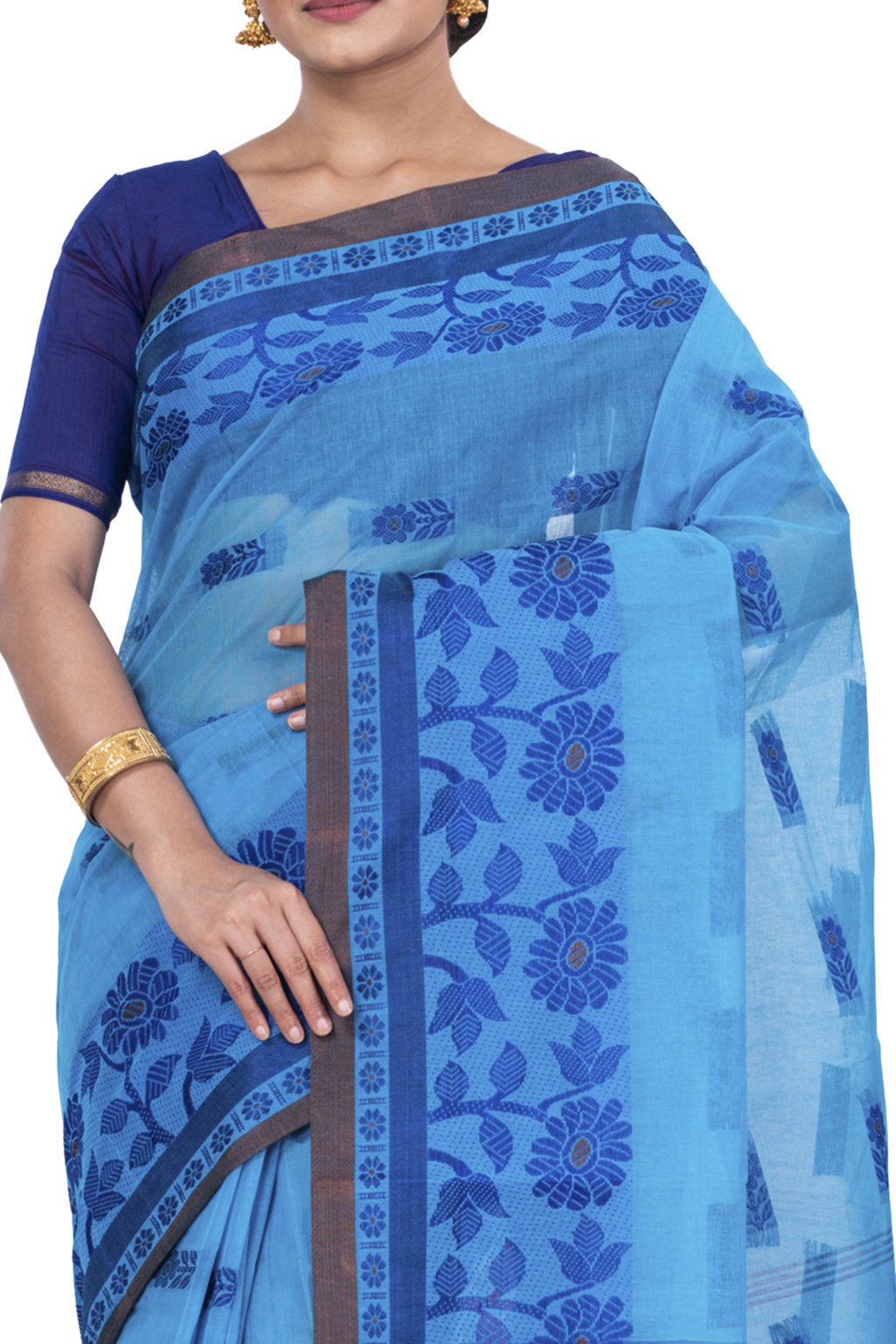 Blue Pure Cotton Fultop_Tant Tant Saree (850)